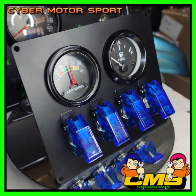 Indikator mobil ampere plus fuel meter universal saklar ARB rocker analog gauge dashboard ampere. me