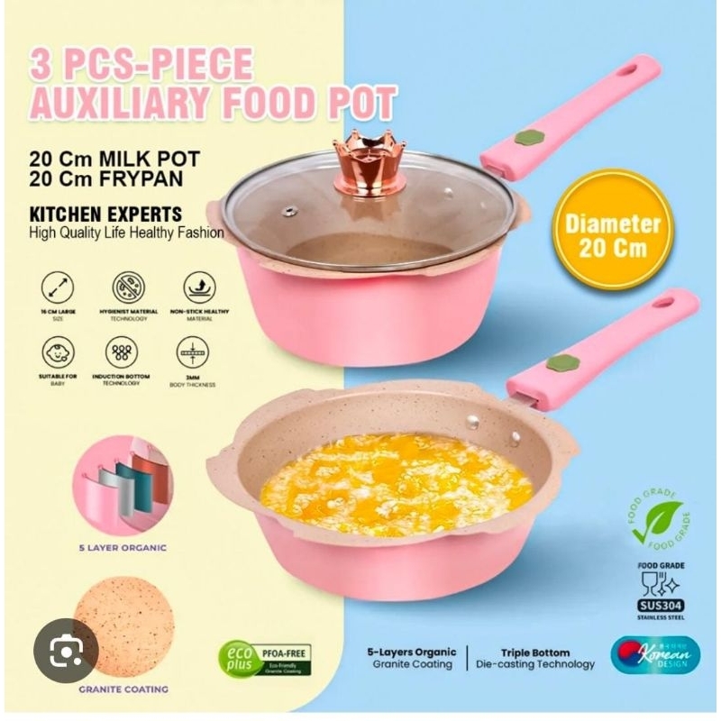 Panci Set Mpasi Batu Medis 2in1 Size 20cm