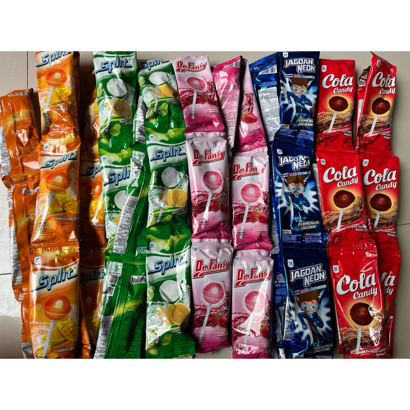 

SPLIT,DE FANTY,COLA & JAGOAN NEON PERMEN LOLIPOP ANEKA RASA