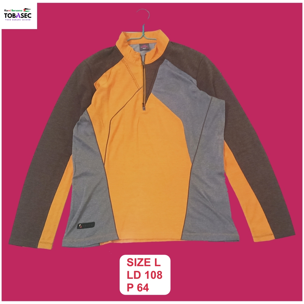 Kaos Baju Lengan Panjang Longsleeve Baselayer Halfzip Eider Tiga Warna Size L