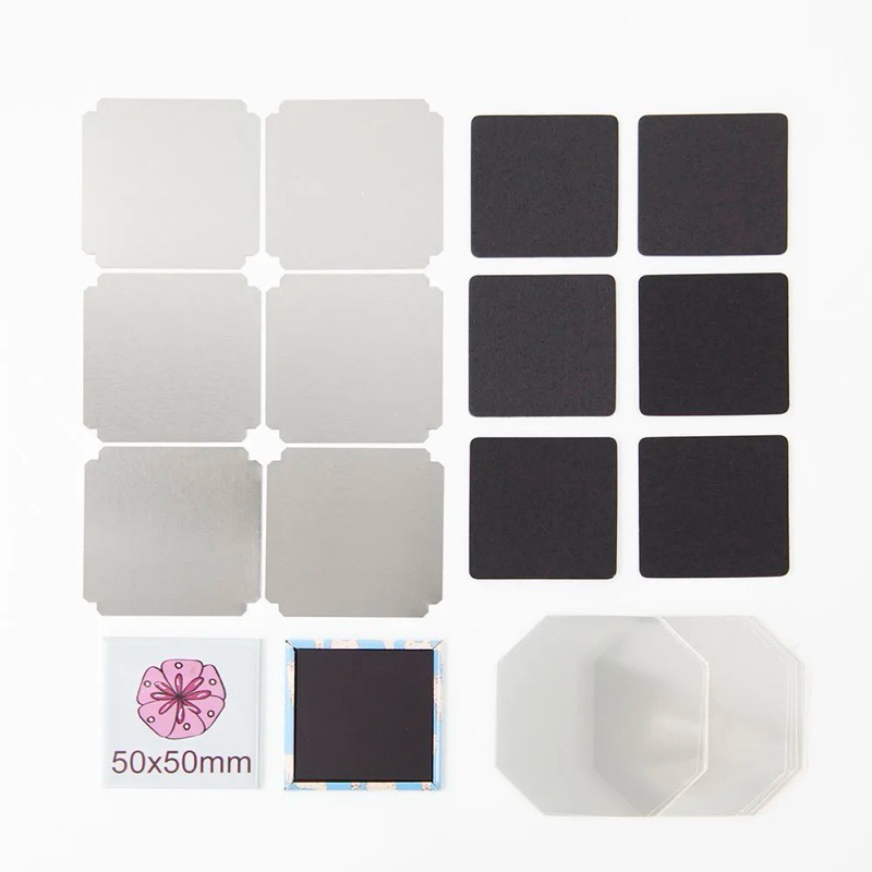 

Bahan Photo Magnetic Button Square 50x50mm, 1000 set. Tempelan kulkas