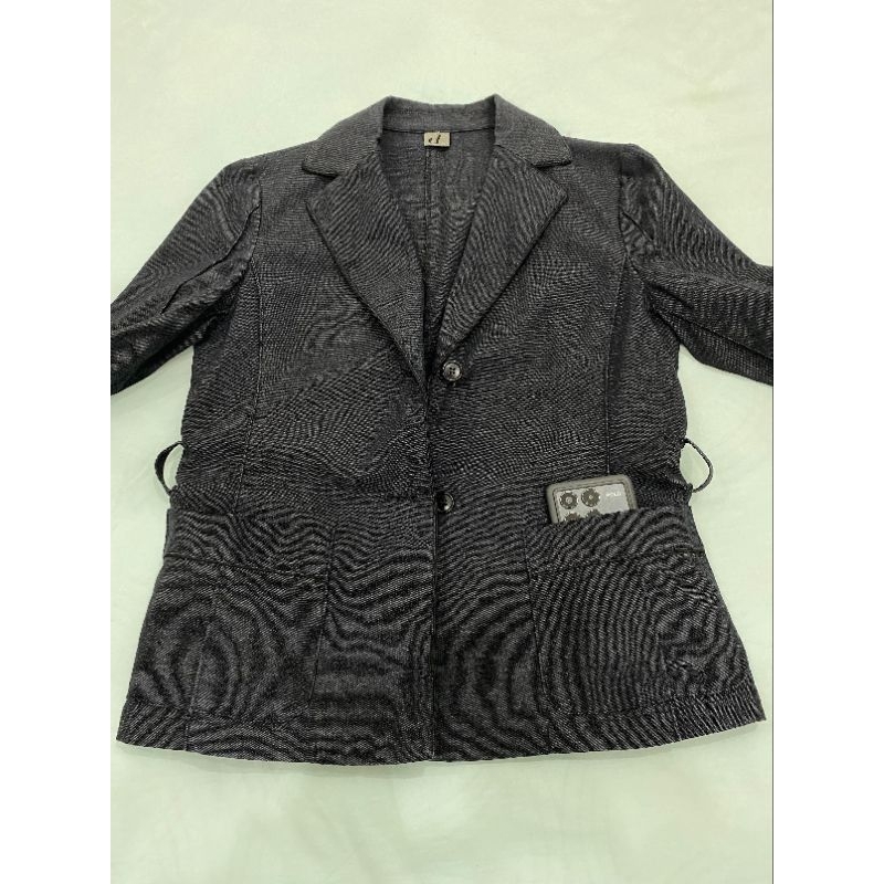 (Preloved | Second) Blazer Hitam Reflective Kerja Kantor Formal Wanita Jas Wanita Hitam Kerja