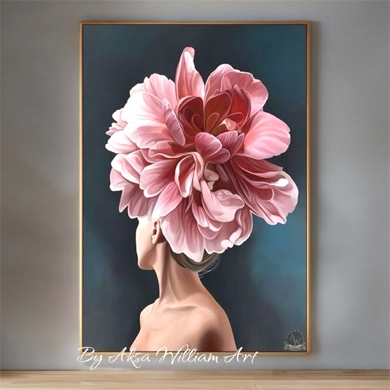 

lukisan bunga realisme modern art aestehetic