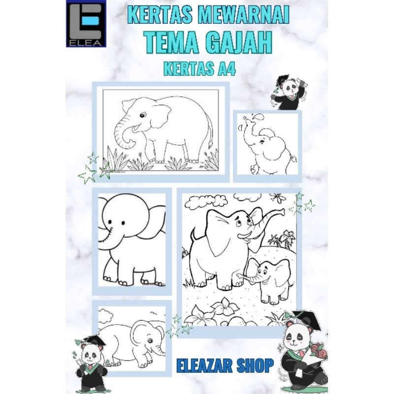 

Kertas Mewarnai Tema Gajah