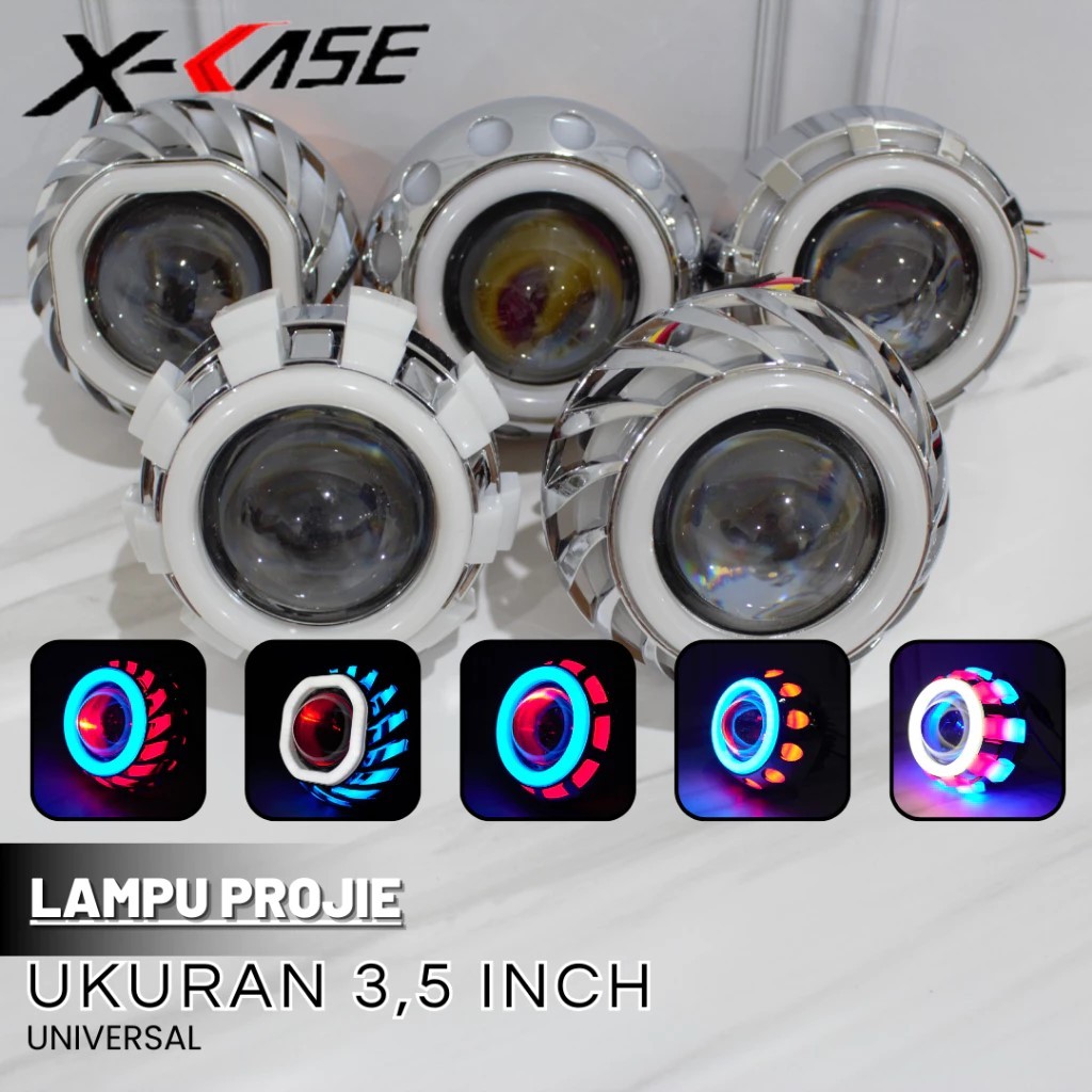 LAMPU TEMBAK PROJIE UBUR UBUR SABIT 3.5 INCH LAMPU DEPAN PROJIE UNIVERSAL MOTOR MOBIL