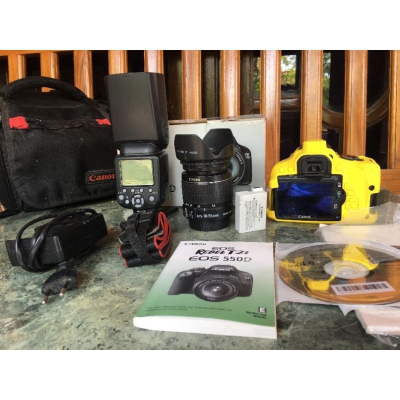 Cannon 550D Fullset plus Flash Ekternal