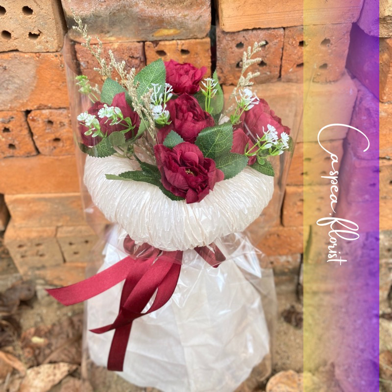 buket bunga artificial korea crinkle wrapping