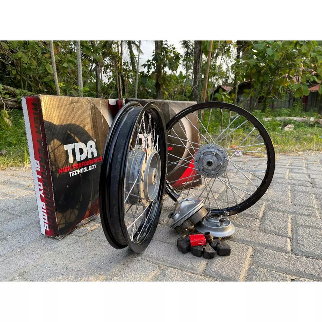 PAKET VELG TDR , VROSSI & SCARLET Tromol set Jari2 MegaproMono CB GL sudah Nap Gear Ring 17 160&185 