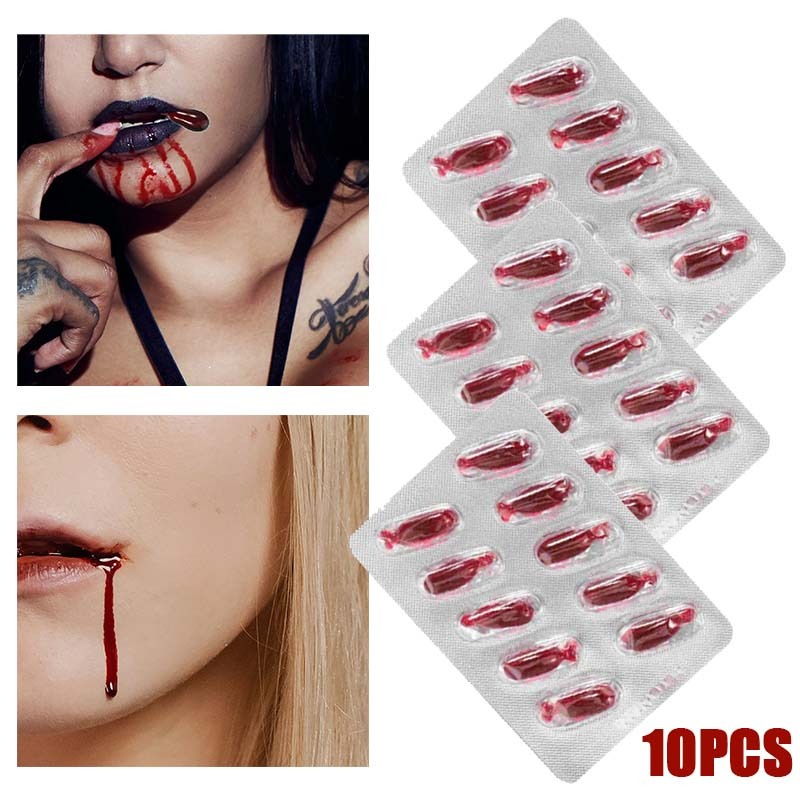 Isi 10 Darah Palsu Kapsul Darah Palsu Buat Prank Fake Blood Make Up Darah Palsu Buat Prank Mimisan H