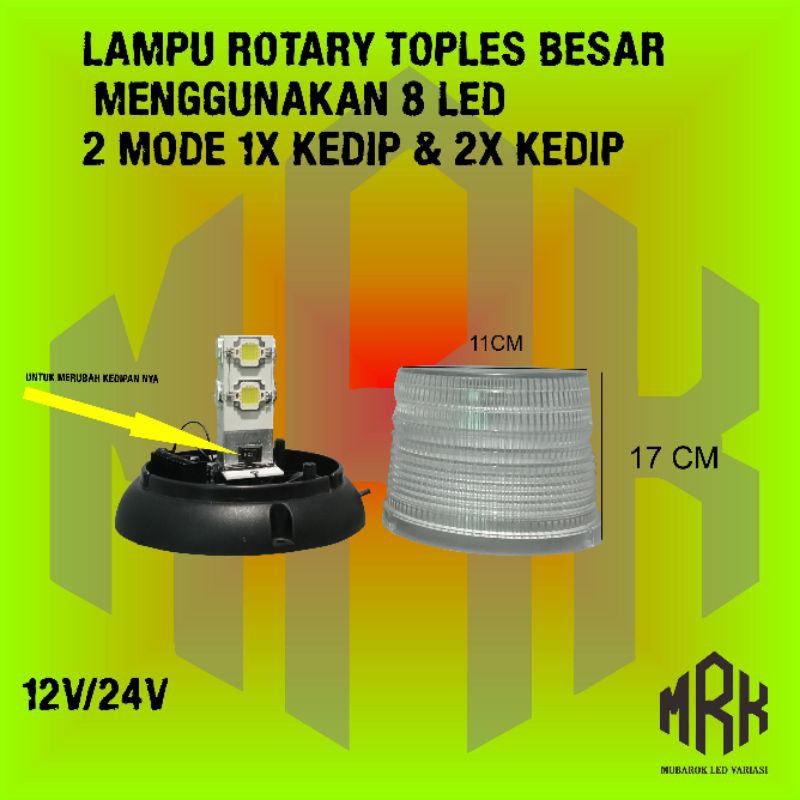 lampu rotary toples besar menggunakan 8 LED HPL 12 VOLT 24 VOLT