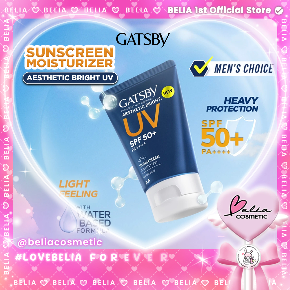 ❤ BELIA ❤ GATSBY Aesthetic Bright Sunscreen Moisturizer 40ml | SPF 50+ Pa++++ | Sunscreen Cowok Pria