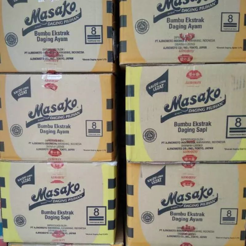 

Masako kaldu ayam dan sapi 1 dus isi 60 renteng
