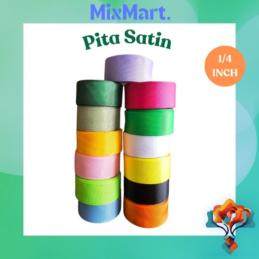 

Pita Grossgrain 1 1/2 inch (4 cm+-) Import panjang 20 yard (18 meter)