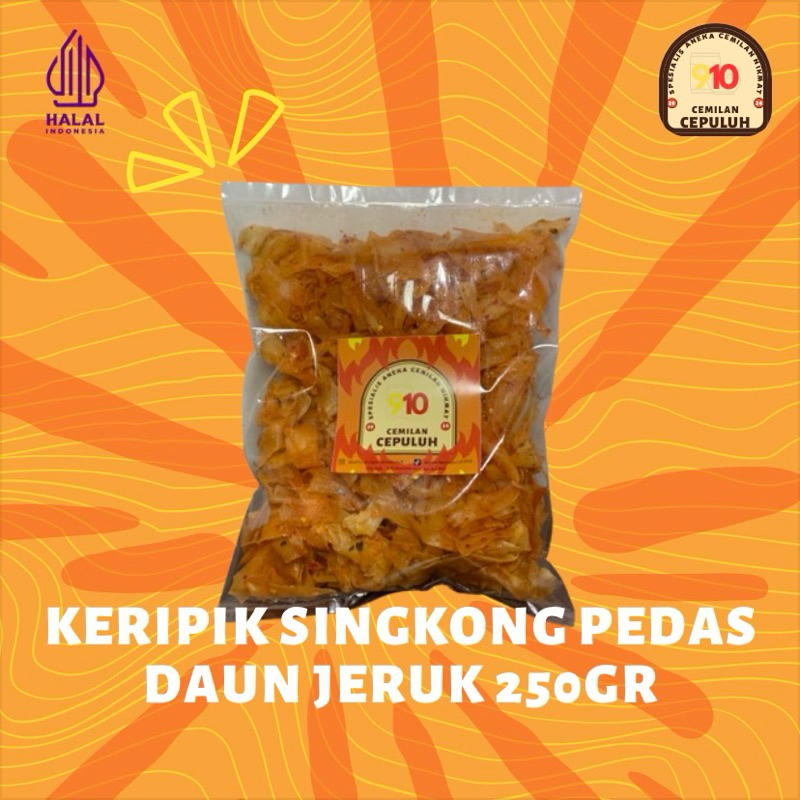 

Keripik Singkong Pedas Daun Jeruk CemilanCepuluh - Extra Renyah 250gr