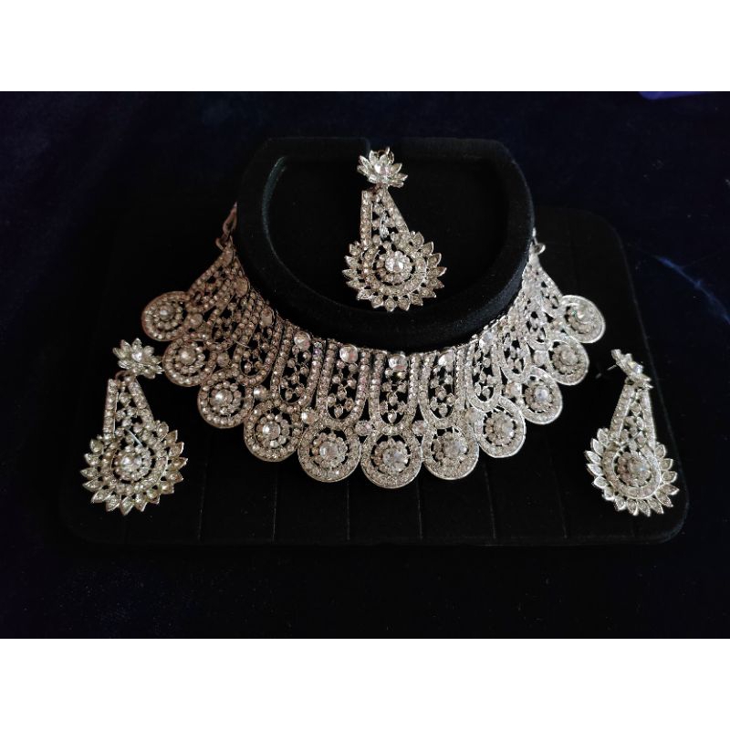 kalung choker / set kalung India silver / kalung dubai / bridal set / set perhiasan india