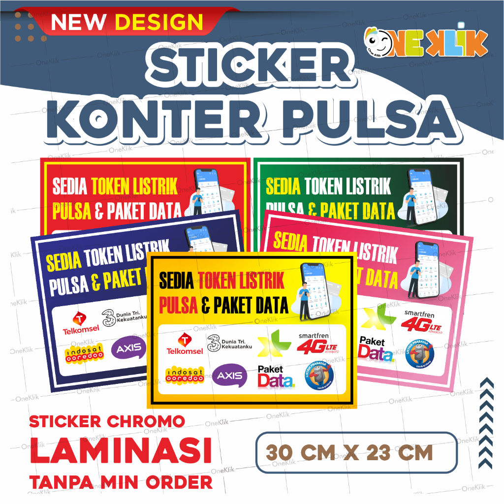 Sticker konter pulsa / Sticker Konter Murah / Sticker Konter dan Tagihan Listrik - Oneklik. 1