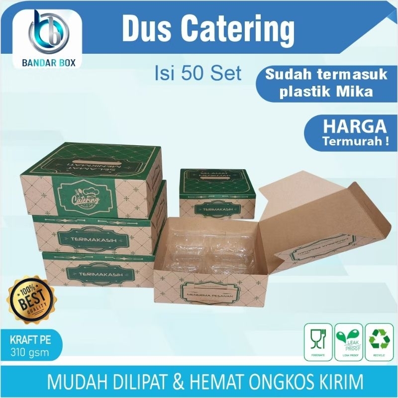 

Dus Nasi Box Catering 20 x20 Motif (50 pcs free mika 5 sekat )Kotak Nasi Lunch Box Dus Nasi Padang Syukuran Ayam Bakar