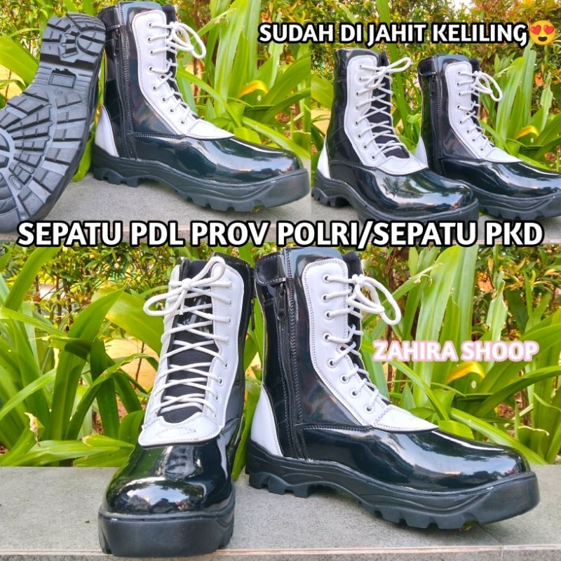 sepatu pdl provos polri/sepatu pdl pkd/sepatu pdl hitam putih/sepatu kelinci/sepatu pkd satpam