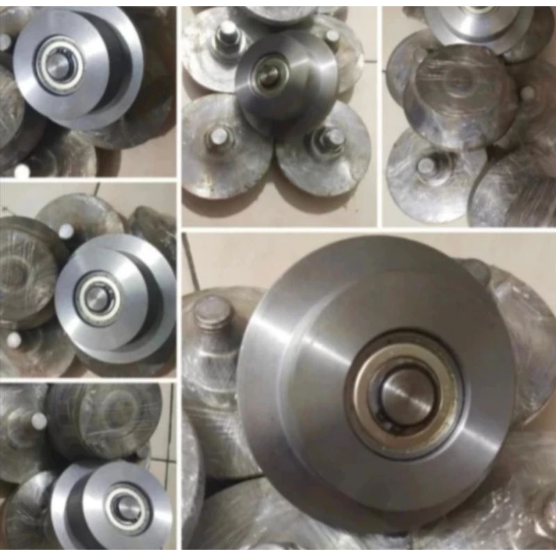 Roda Lift Barang Besi Unp 150mm Wf H Beam Bahan Besi As Keras Double bearing siap pasang AS RODA ASL
