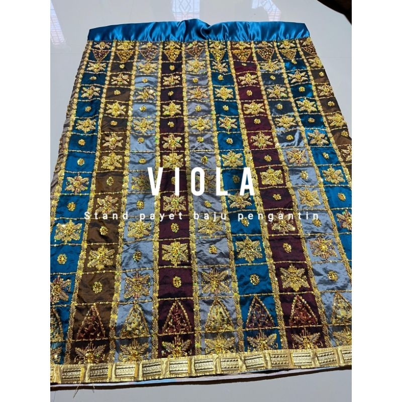 Sarung Pengantin Bugis Sepasang FULLPAYET - BIRU TURKISH