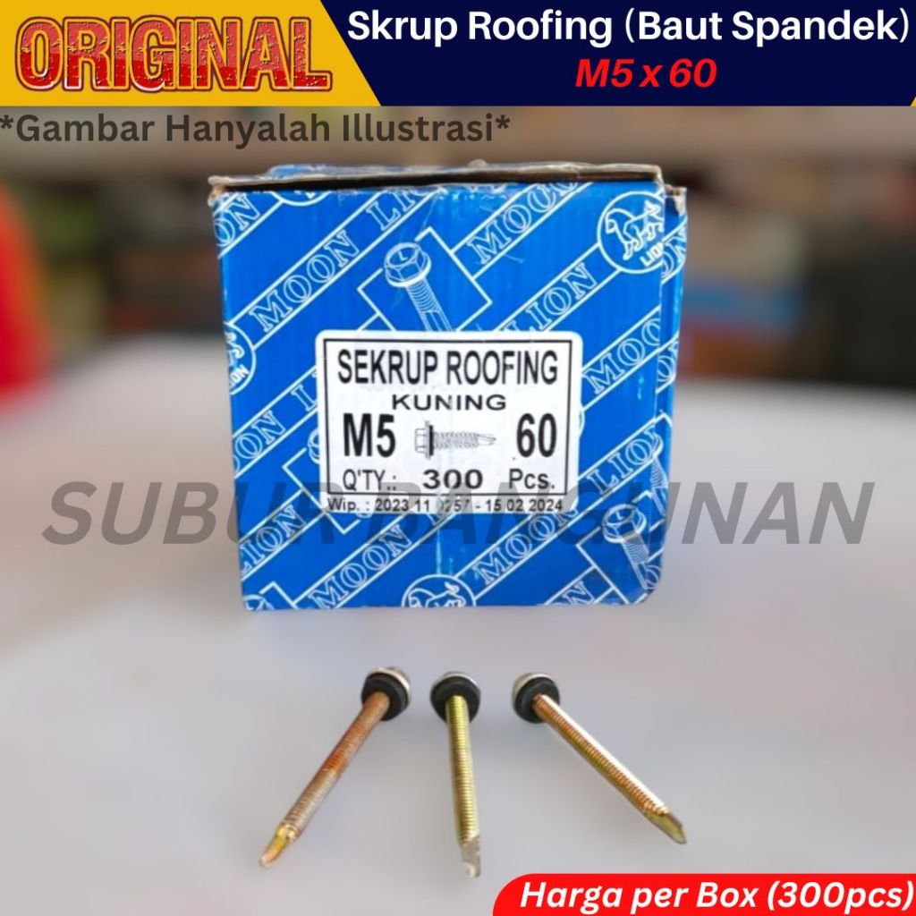 Baut Roofing / Baut Spandek / Baut Drilling / Skrup Roofing / Skrup Spandek 6 CM Box (300 Pcs/ Ktk)