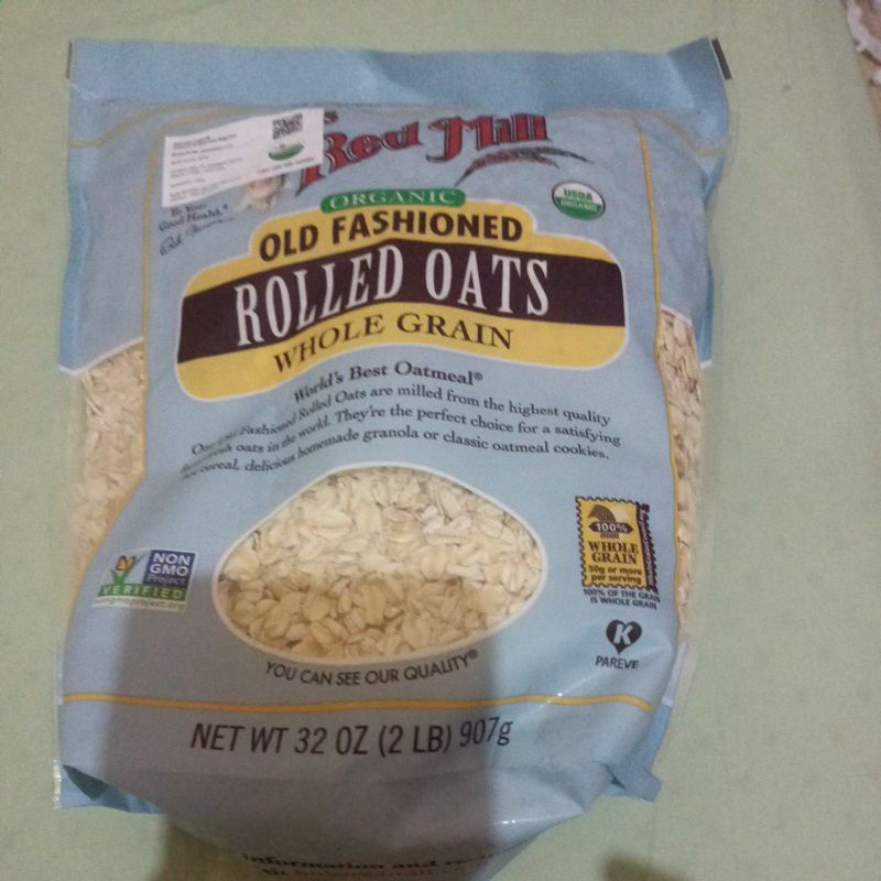 

907 gram bob's red mill organic old fashioned oats whole grain oatmeal non gmo usda preloved