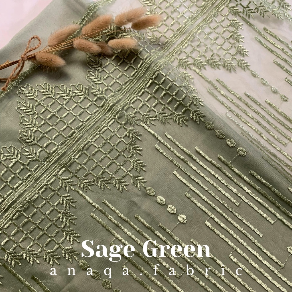 ½ meter Kain Brukat PREMIUM // Brokat Tile Prancis bahan Kebaya Santal Motif