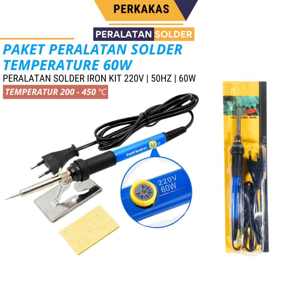 Paket Solder Listrik Iron Automatic 60 Watt Set Lengkap - Solder Listrik 60 Watt Murah Paket Penyedo