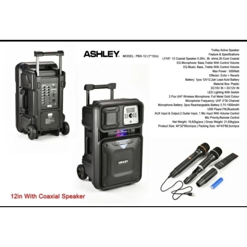 SPEAKER PORTABLE ASHLEY PBX12 /ORIGINAL ASHLEY PBX12 -12 INCH