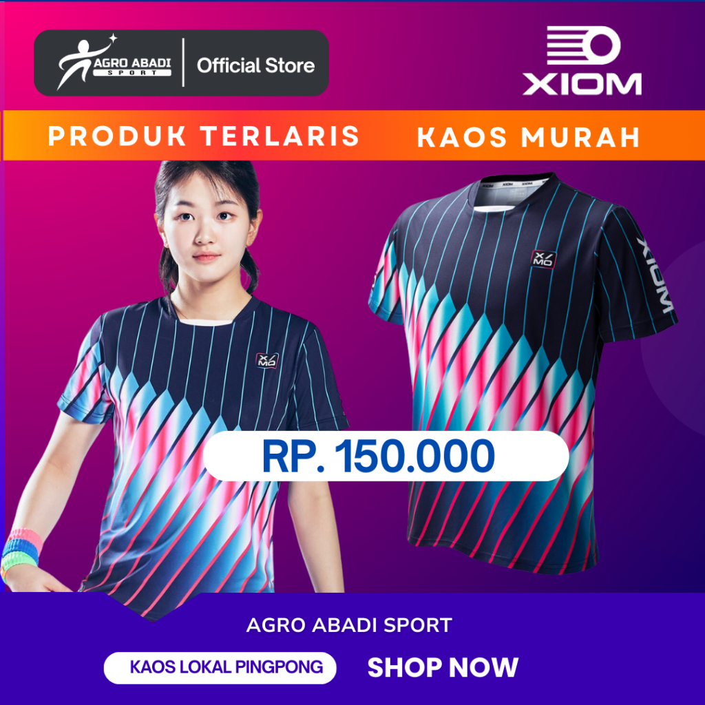 Kaos Pingpong Xiom Id - Jersey Xiom Garis Navy