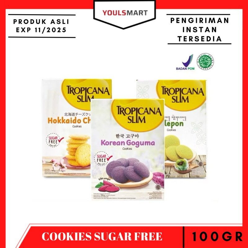 

Tropicana Slim Snack Biskuit Cookies Klepon | Hokkaido Cheese | Korean Goguma 100gr