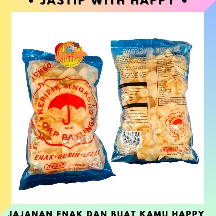 

Produsen Keripik Ceriping Singkong Asin Gurih Cap Payung 2gram Khas Salatiga