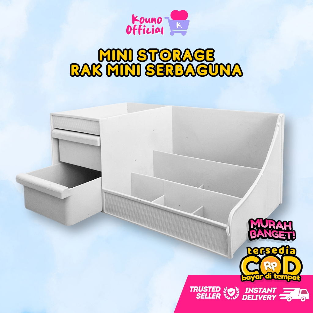 Mini Storage Shelf | Rak Laci Mini Serbaguna | Kotak Penyimpanan Alat Tulis Kantor, Kosmetik, Skinca