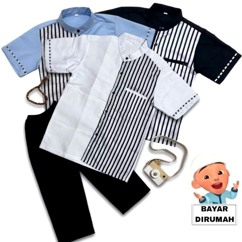 Koko Anak Laki Laki Terbaru 2024 Import 12 Tahun - Koko Anak Lengan Pendek - Baju Koko Anak Laki Lak