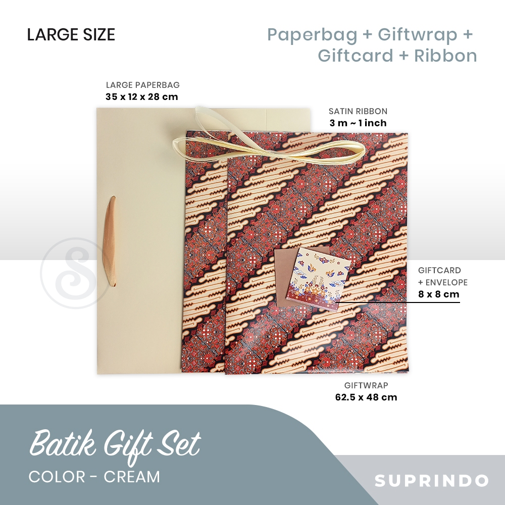 

GIFT SET BATIK PAPER BAG+KK+PITA+KARTU (KREM)