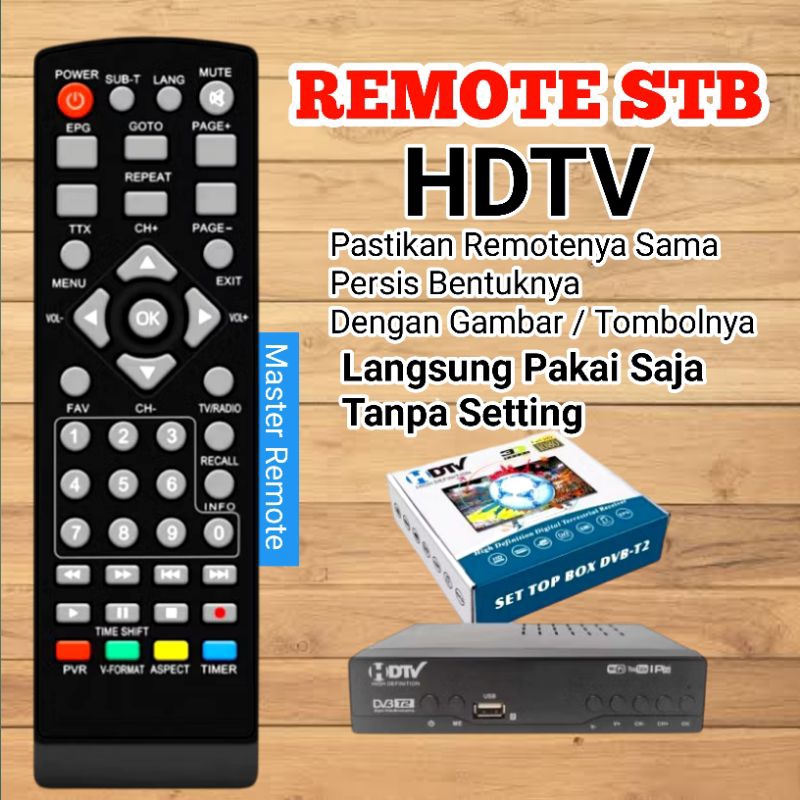 Remot Remote STB Set Top Box HDTV HD TV Langsung Pakai Tanpa setting