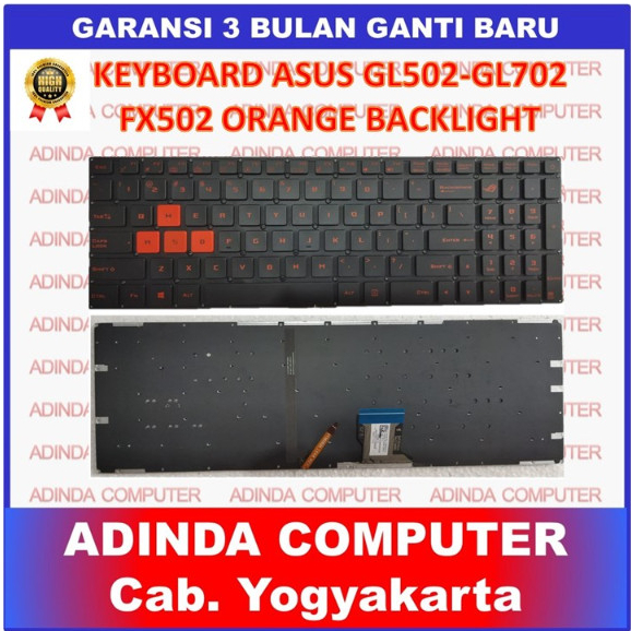 Keyboard Asus ROG GL702 GL502 FX502 GL702VM GL702ZC Orange - Merah