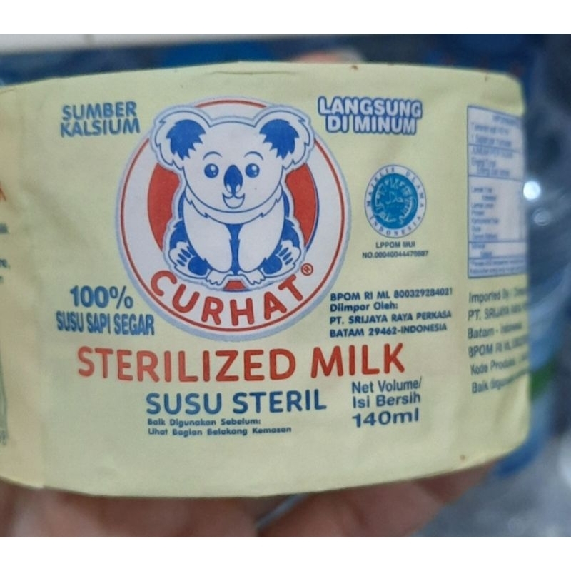 

susu sapi segar/susu steril berat 140 ml