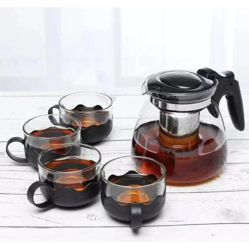 [BIYOO MART] Teapot Set + Saringan GSF G-3505 Teko Teh & Kopi Teapot set 5 in 1 GSF G-3505