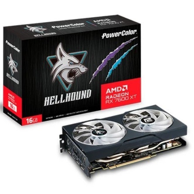 POWERCOLOR RADEON RX 7600 XT HELLHOUND 16GB GDDR6 | VGA POWER COLOR RX 7600XT 16 GB