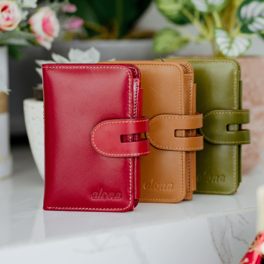 ALONA Dompet Lipat Wanita Kulit - Lotus Wallet