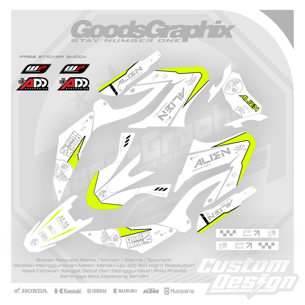 Decal Wr 155 Putig Stabilo - Decal Full Body Yamaha Wr 155
