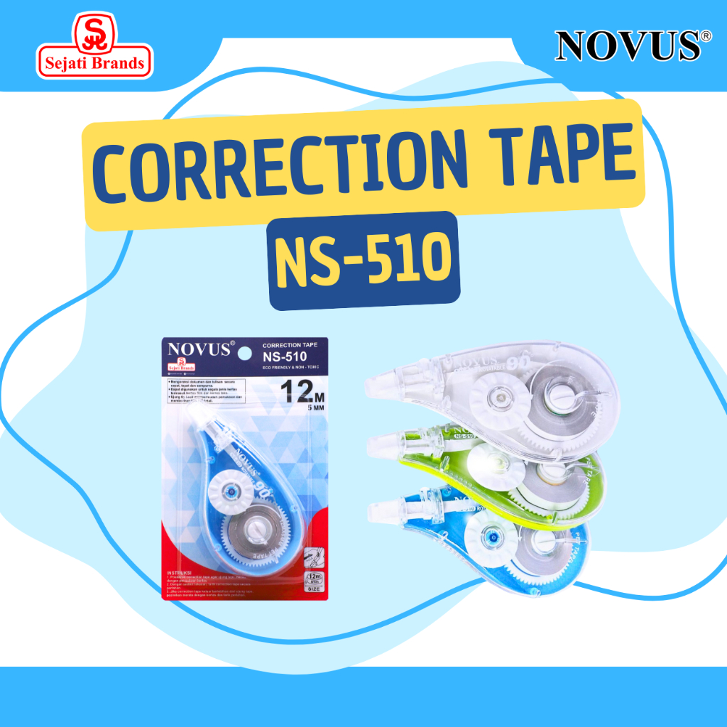 

Novus Tip X Kertas/ Correction Tape/ Pita Koreksi NS-510 /Tip Ex Roll 12 mm