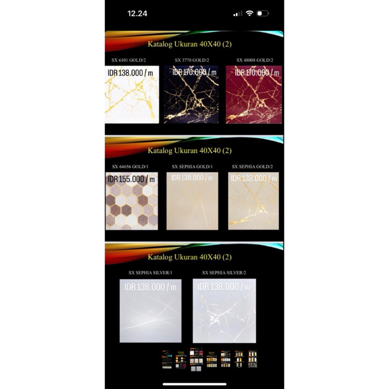 Keramik Dekor Motif 40x40 GOVERR Dinding / Lantai Gold Silver Mewah - Glossy Halus