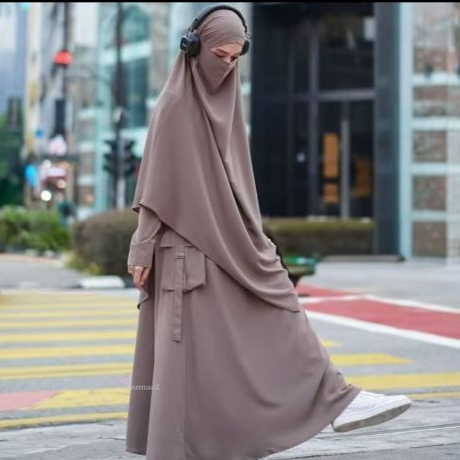 ABAYA CARGO SYARI SET FRANCH KHIMAR FREE CADAR BANDANA / ABAYA SYARI / FRANCH KHIMAR / GAMIS MUSLIMA