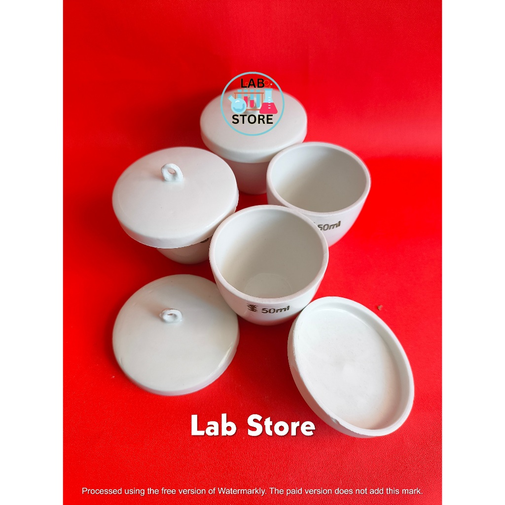 Crucible / Krusible / Tabung Porselen Krusibel 50ml / Crucible Porclain 50ml / Cawan Krusibel 50ml
