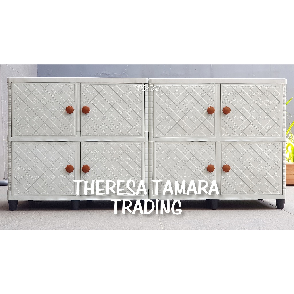 LEMARI PLASTIK MEJA TV CLUB DUO 2 DOUBLE 2 SUSUN 2 - PINTU 8