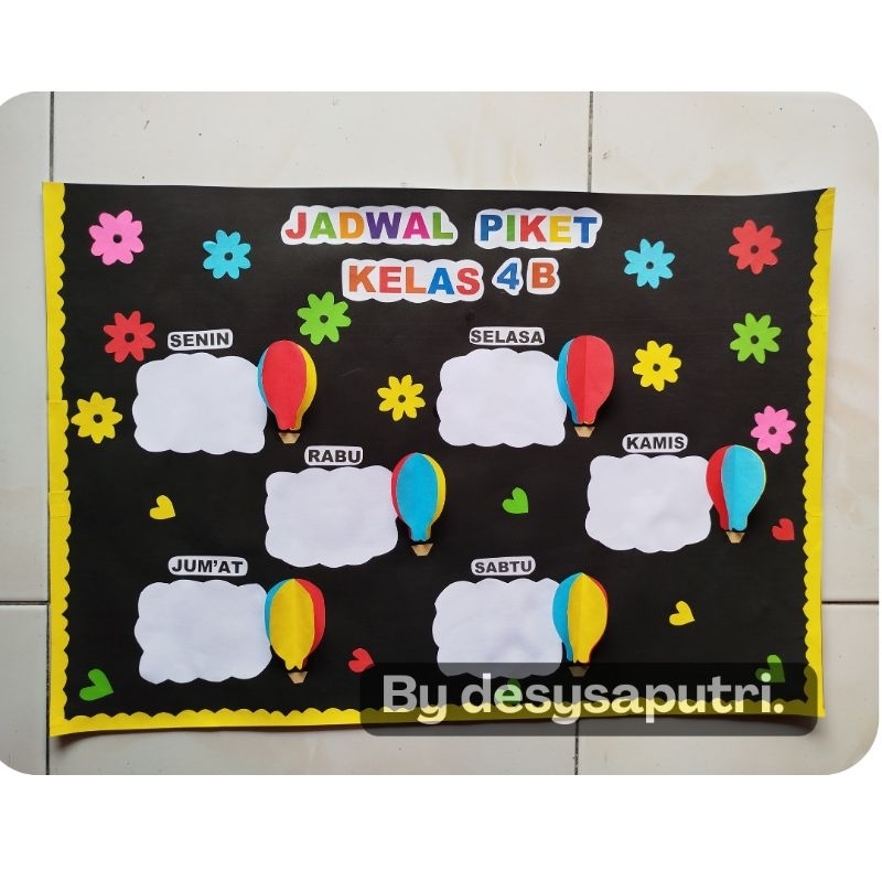 jadwal piket kreatif untuk hiasan dinding kelas
