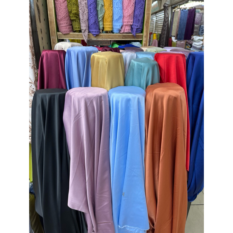 Kain Satin Velvet Saten Velvet Polos Bridesmaid Meteran Premium (Daleman Kebaya/Dress/Furing)