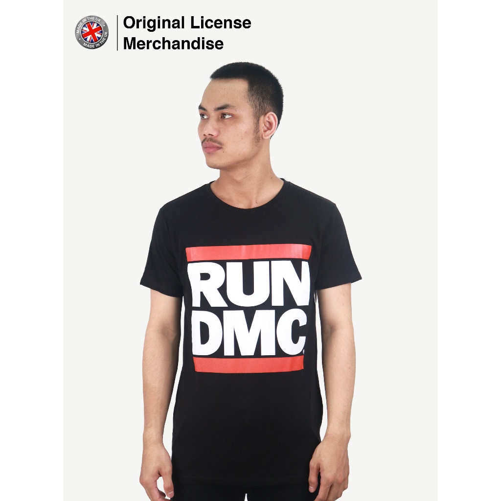 Kaos Baju Short Sleeve Dewasa Unisex Pria Premium Import Band Musik RUN DMC Original Classic Logo